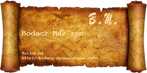 Bodacz Mózes névjegykártya
